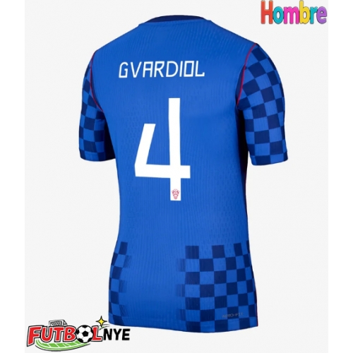 Camiseta Croacia Josko Gvardiol #4 Visitante Equipación Mundial 2026 manga corta